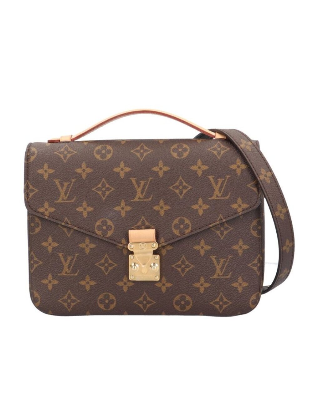 Louis Vuitton Pochette Metis MM Monogram Shoulder Bag Canvas Brown